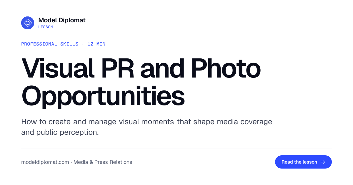 Visual PR and Photo Ops: Shaping Media Coverage
