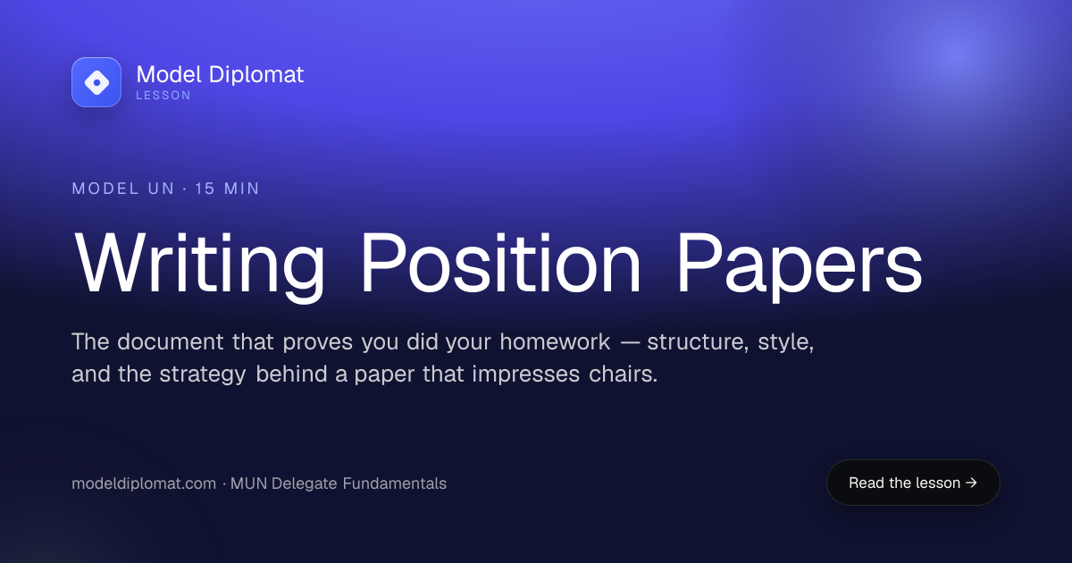 How to Write a Winning MUN Position Paper Fast